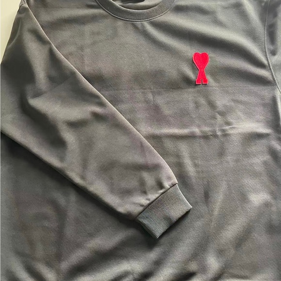 Ami Alexandre Mattiussi Men's Dark Gray Long Sleeve Tee - Picture 1 of 4